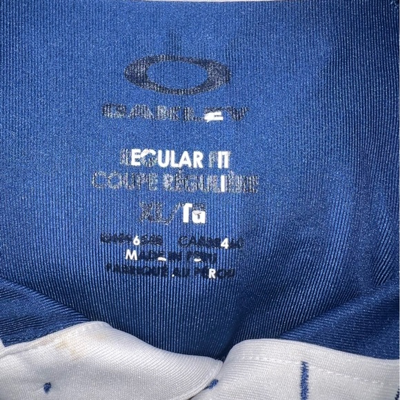 Oakley Men’s Blue & White Ohydrolix Golf Polo - XL - Picture 6 of 7